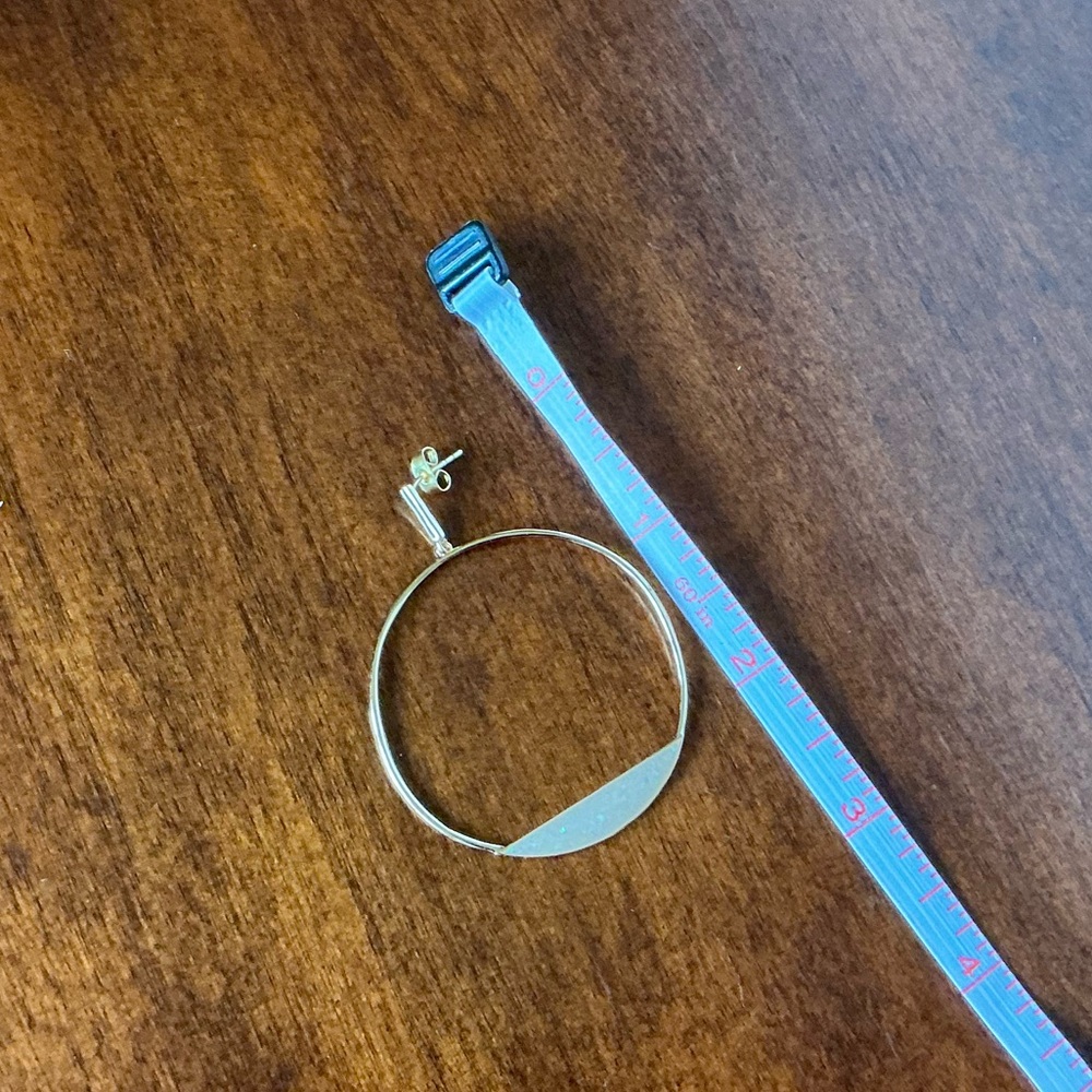 Sterling Forever Large Eclipse Hoop Earring - image 7